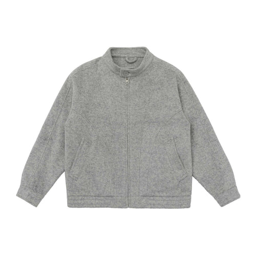 Unisex Kastig geschnittene Wollmix-Blousonjacke mit hohem Stehkragen und verdecktem Reißverschluss Shop Nory