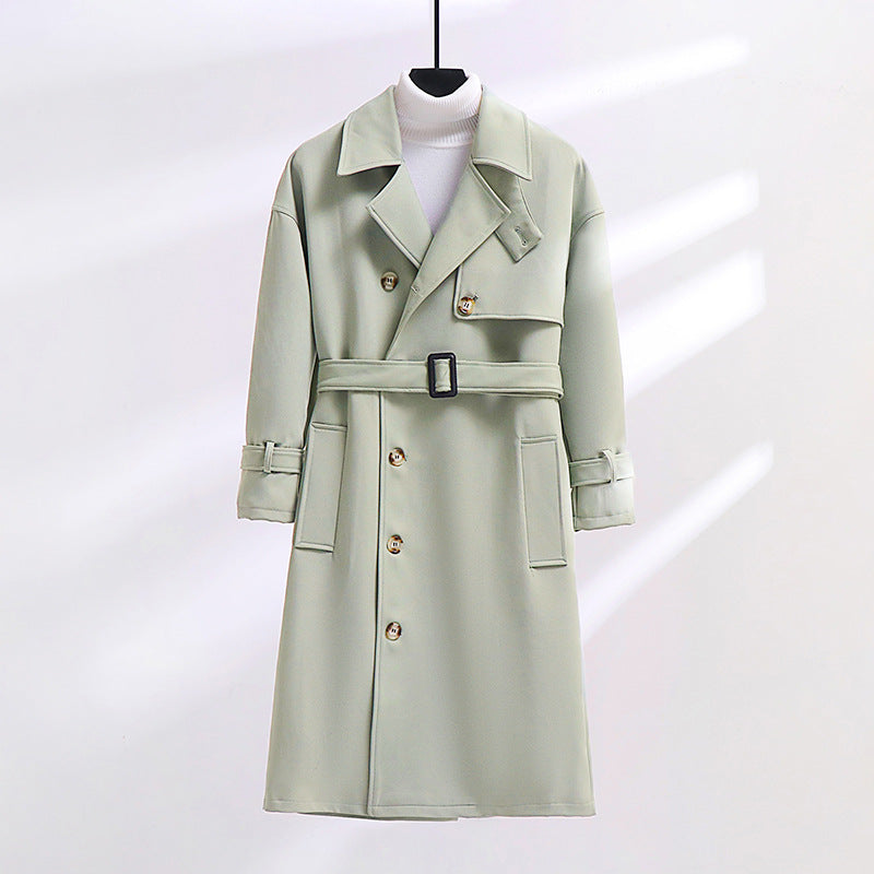 Herren Trenchcoat im modernen Wollmix mit Taillengürtel, Schalkragen und aufgesetzten Taschen Shop Nory
