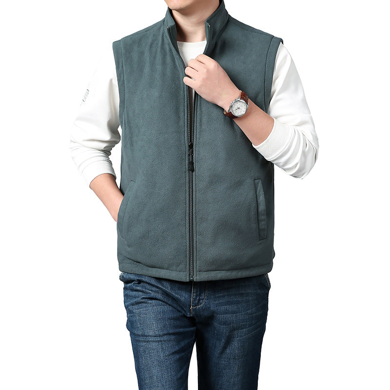 Herren Leichte Thermo-Fleeceweste mit Stehkragen, Frontreißverschluss und Seitentaschen Shop Nory