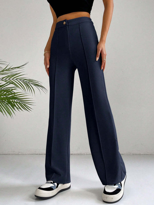 Damen Hochgeschnittene Palazzo-Hose mit Bügelfalte und weitem Bein Shop Nory
