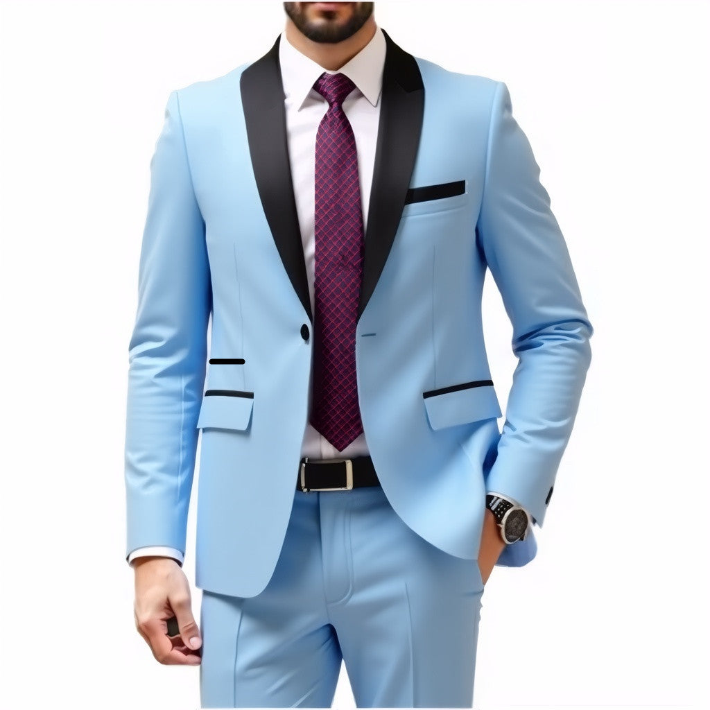 Herren Schmal geschnittener Smokinganzug mit Schalkragen und Ein-Knopf-Sakko Shop Nory