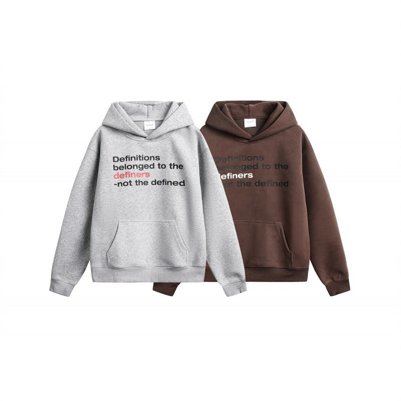 Unisex Oversize-Kapuzenpullover aus Baumwollmix mit Kängurutasche und Statement-Print Shop Nory
