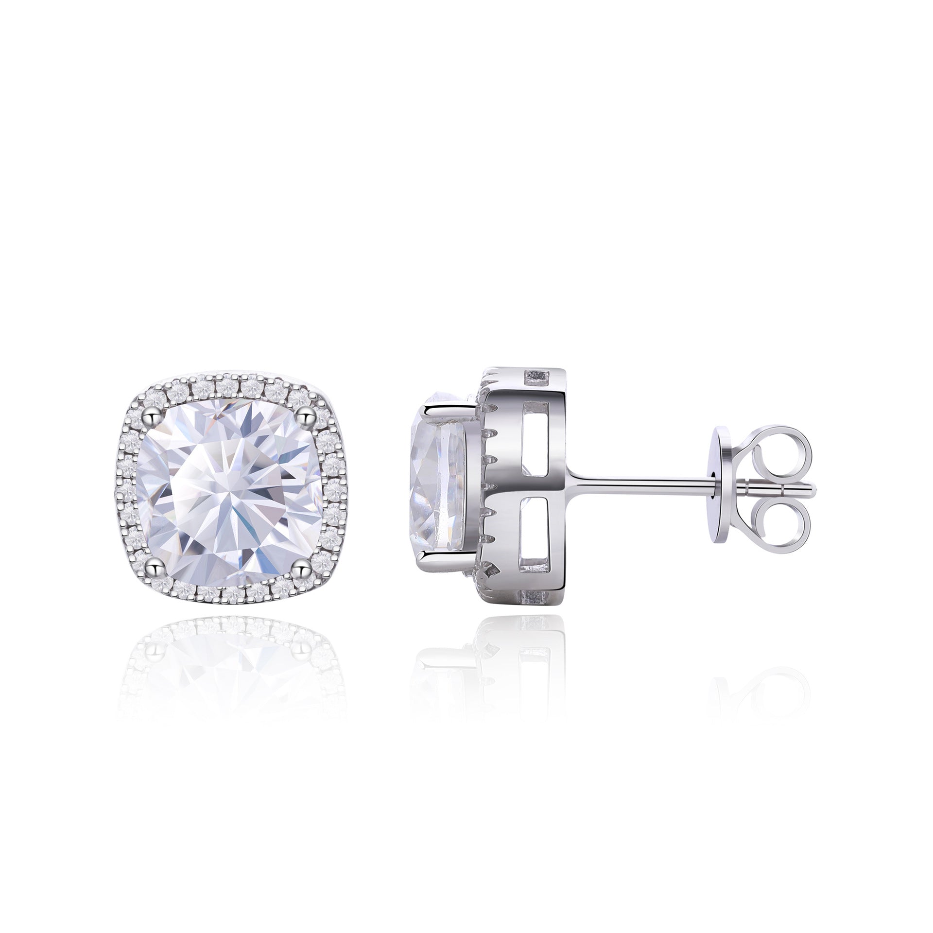 Damen Ohrstecker aus 925 Sterling Silber mit funkelndem Moissanit Shop Nory
