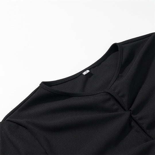 Damen Zweiton-Maxikleid mit geraffter V‑Passe, Spitzenbesatz und langen Ärmeln Shop Nory
