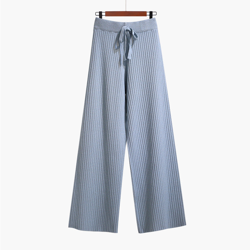 Damen Weit geschnittene Rippstrickhose mit Kordelzug Shop Nory