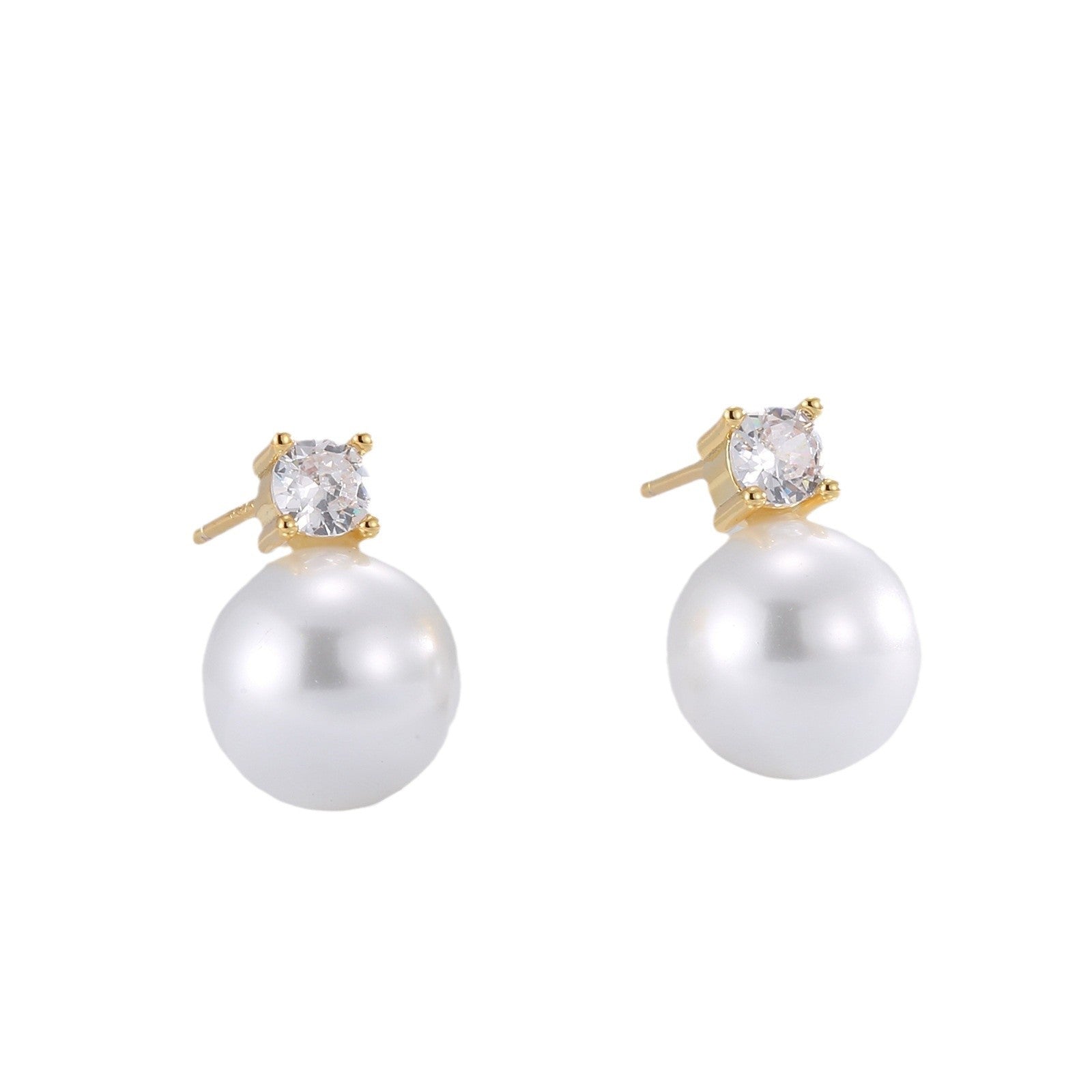 Damen Ohrstecker mit eleganten Perlen und funkelnden Zirkonia Shop Nory