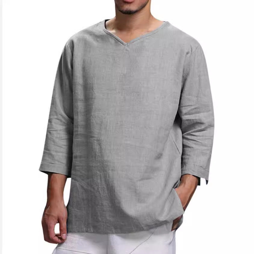 Herren Leichte Leinenbluse