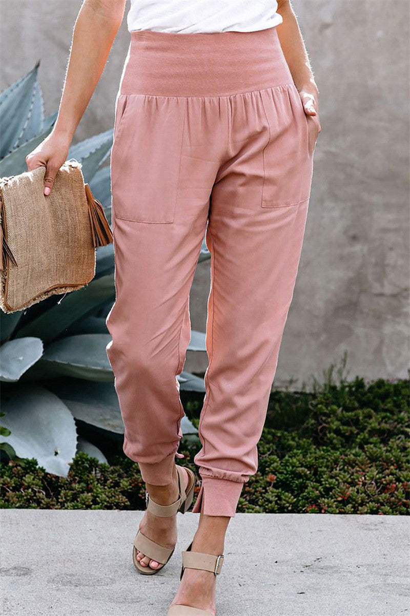Damen bequem geschnittene Jogger-Hose mit seitlichen Taschen und Gummizug