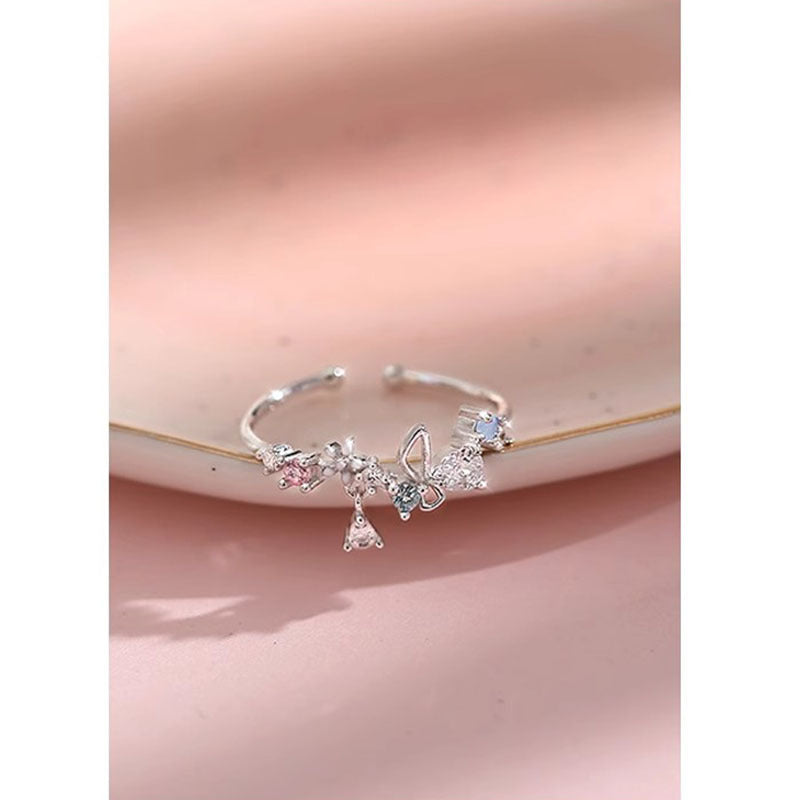 Damen Verspielter Blumenring mit funkelnden Zirkonia-Steinen Shop Nory