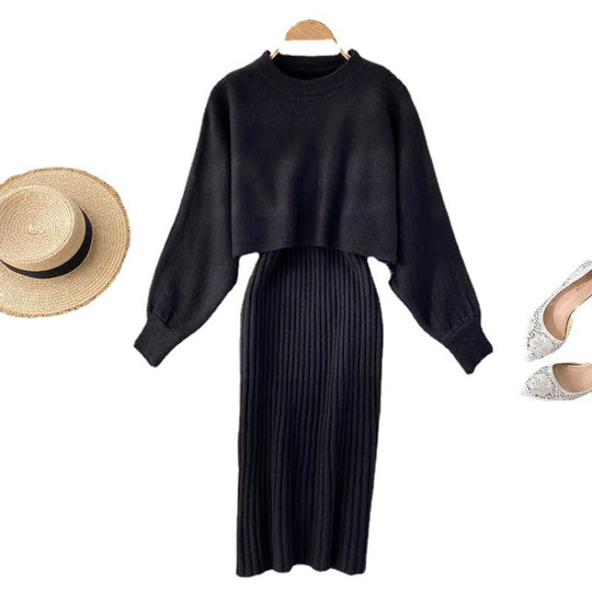 Damen Strickensemble mit Rippdetails Shop Nory