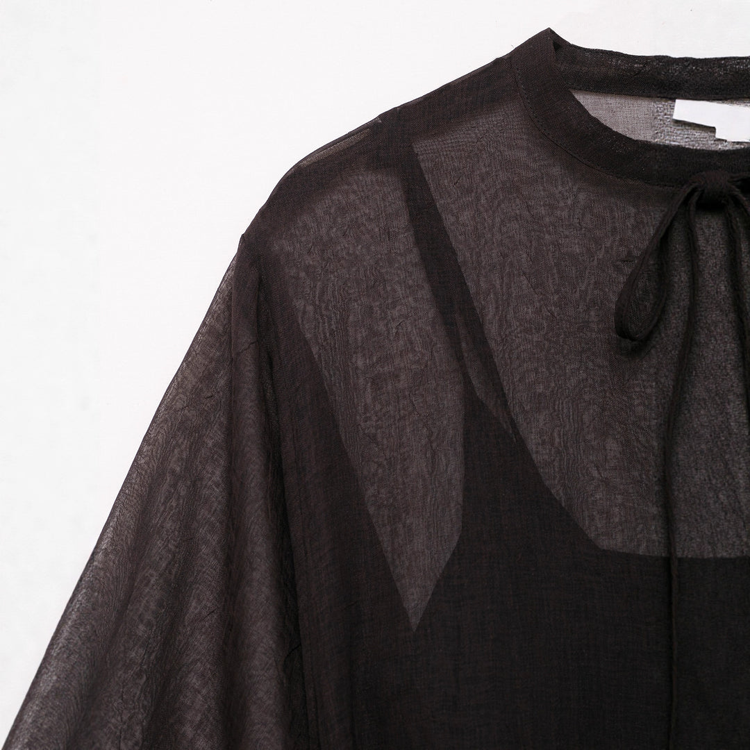 Damen Transparentes Chiffon-Kaftankleid mit Volantärmeln und Tunnelzug Shop Nory