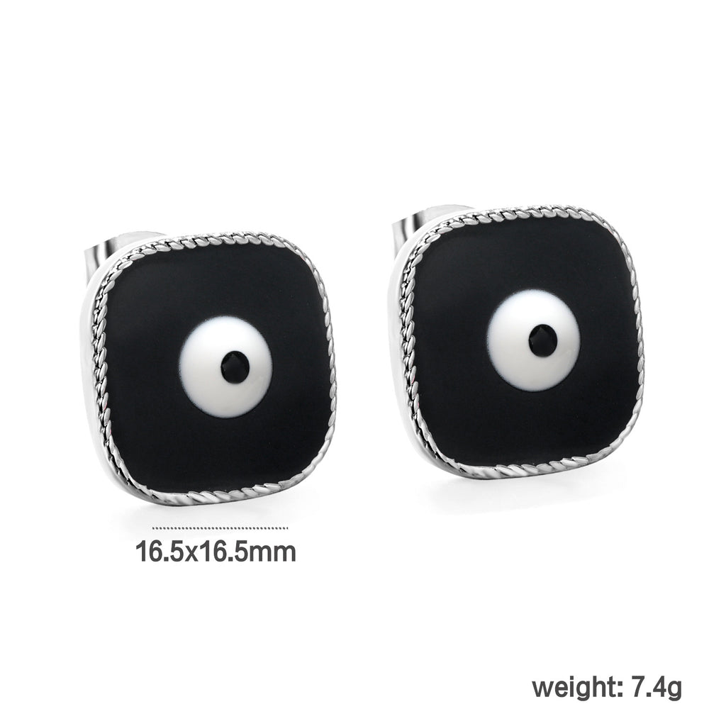 Damen Ohrstecker im stilvollen quadratischen Design mit Augenmotiv Shop Nory