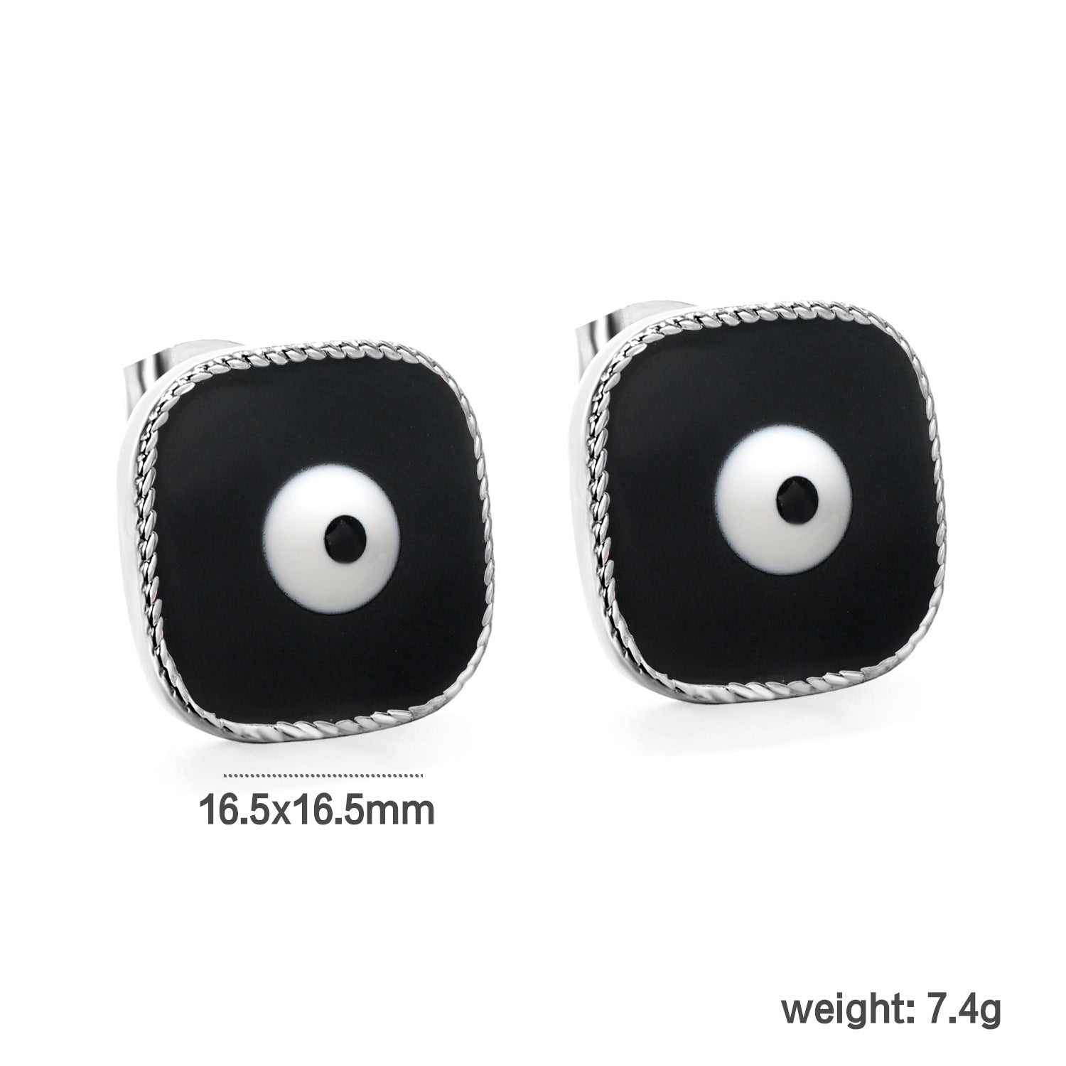 Damen Ohrstecker im stilvollen quadratischen Design mit Augenmotiv Shop Nory