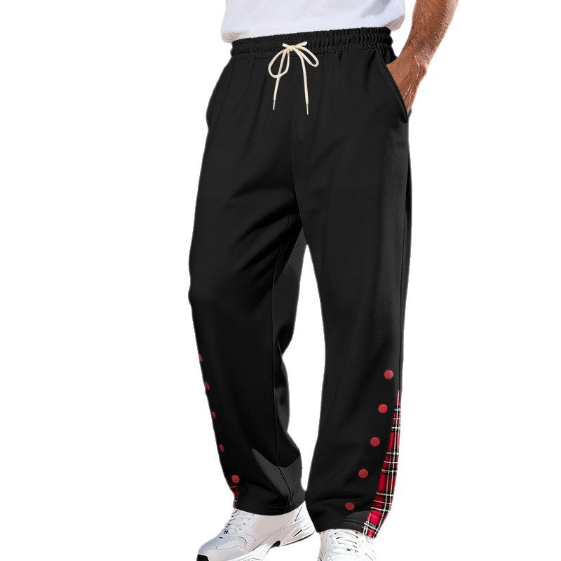 Herren Lässige Sweatpants mit Karoinnenblende und Druckknopf-Leiste Shop Nory