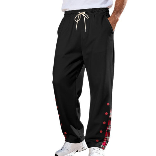 Herren Lässige Sweatpants mit Karoinnenblende und Druckknopf-Leiste Shop Nory