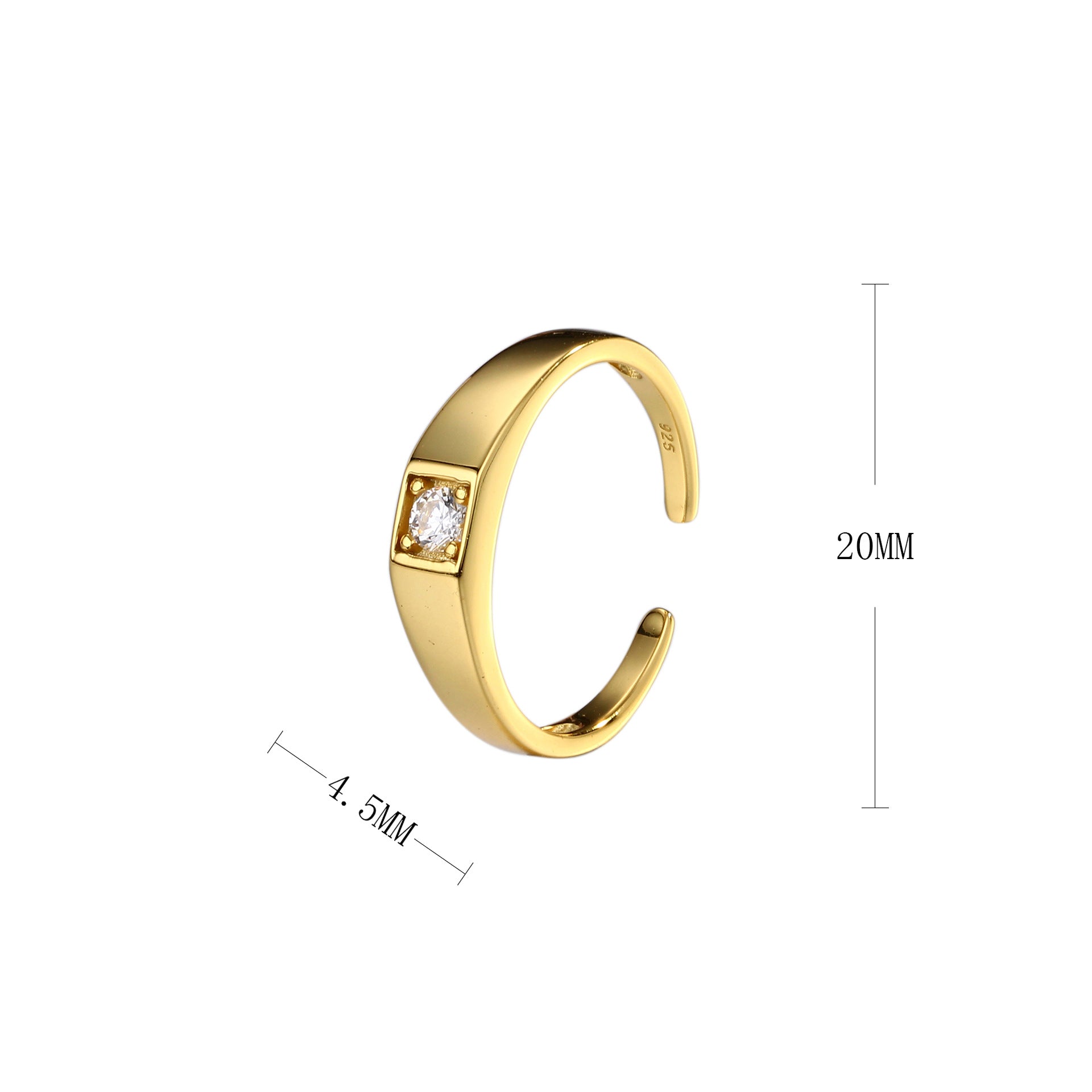 Damen Ring mit funkelndem Zirkonstein und modernem Design Shop Nory