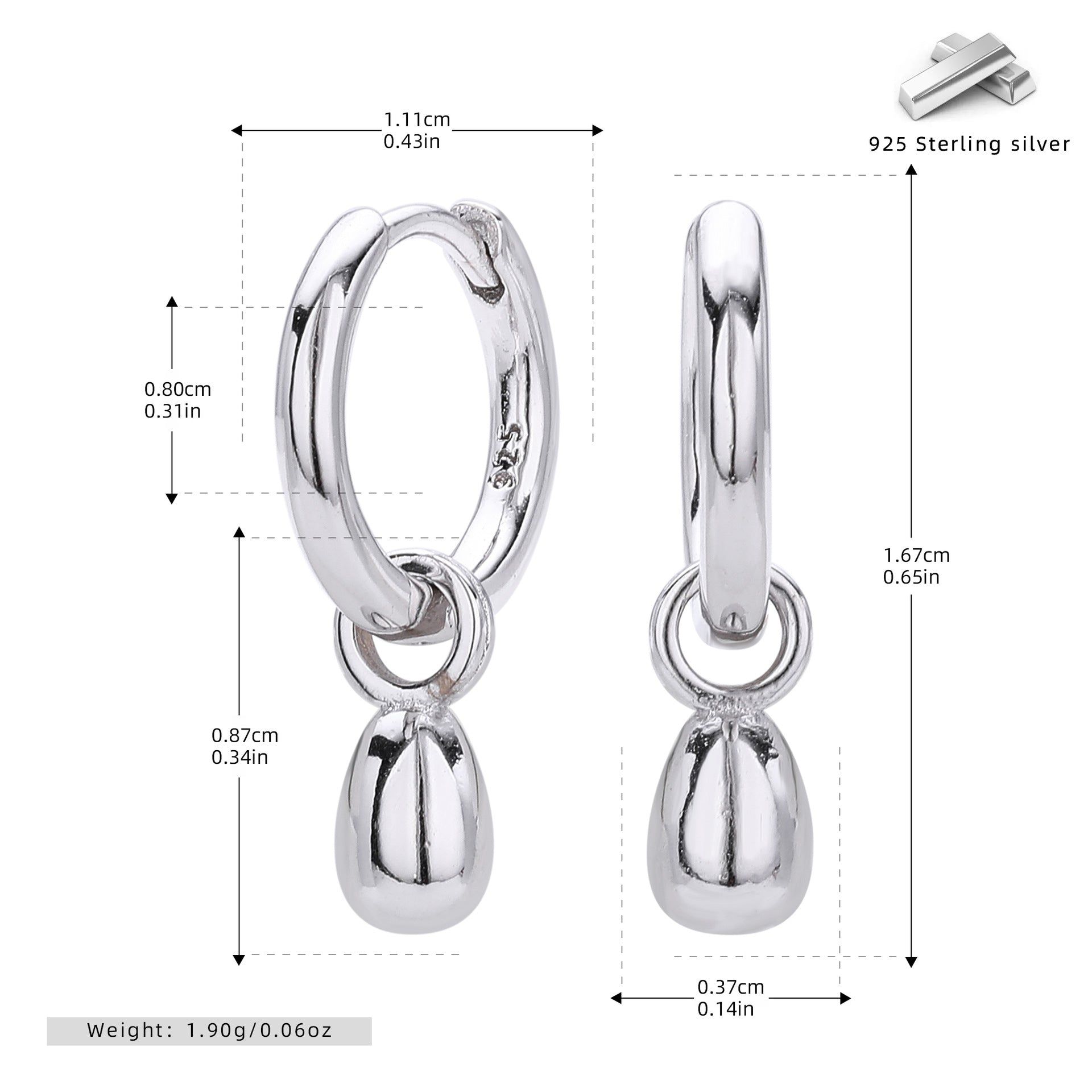 Damen Ohrringe mit elegantem Tropfen-Design Shop Nory