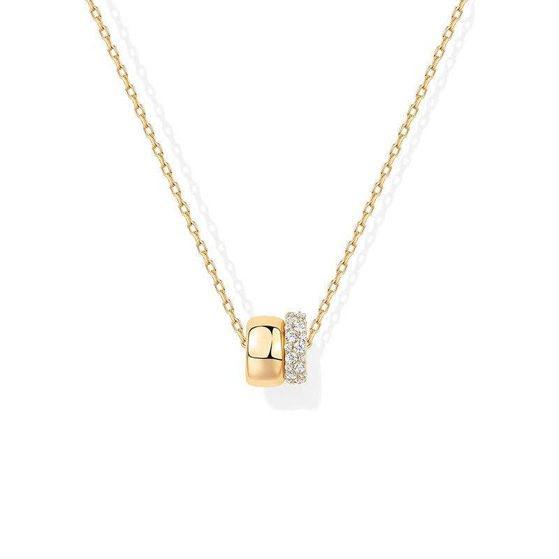 Damen Halskette mit doppeltem Anhänger aus hochwertigem Edelstahl und funkelnden Details Shop Nory