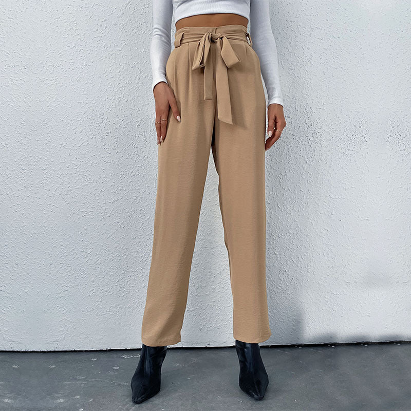 Damen Hochtaillierte Hosen mit Bindegürtel Shop Nory