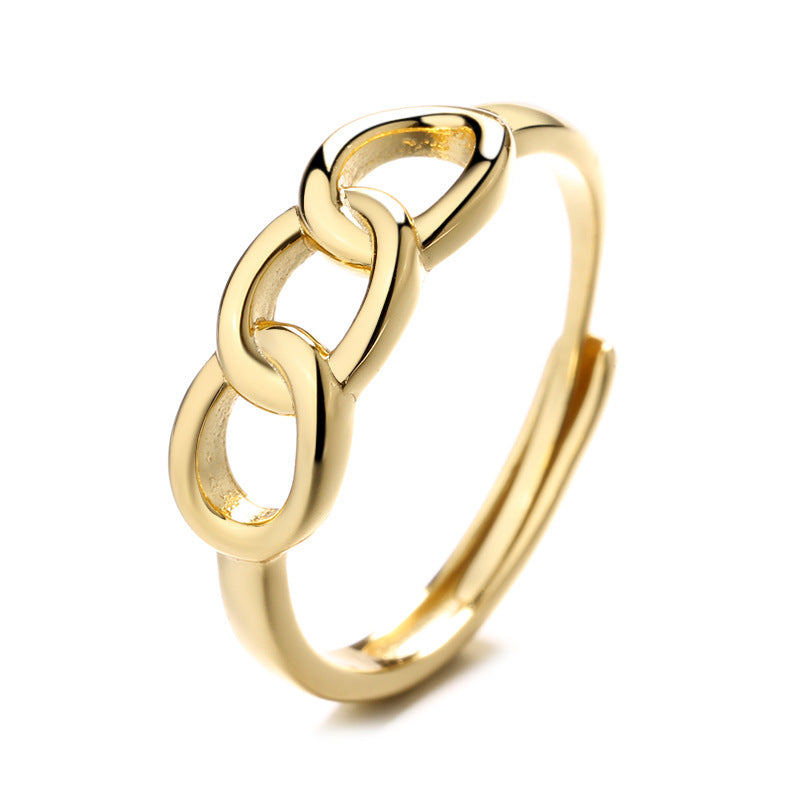 Damen Ring mit modernem Kettendesign und glänzender Oberfläche Shop Nory