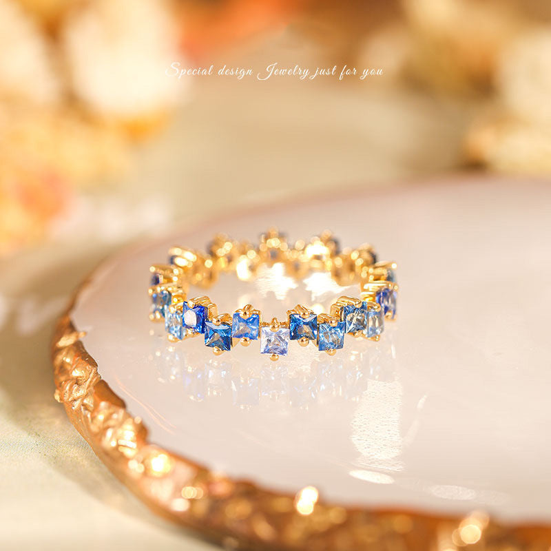 Damen modischer Ring mit mehrfarbigen Steinbesatz Shop Nory