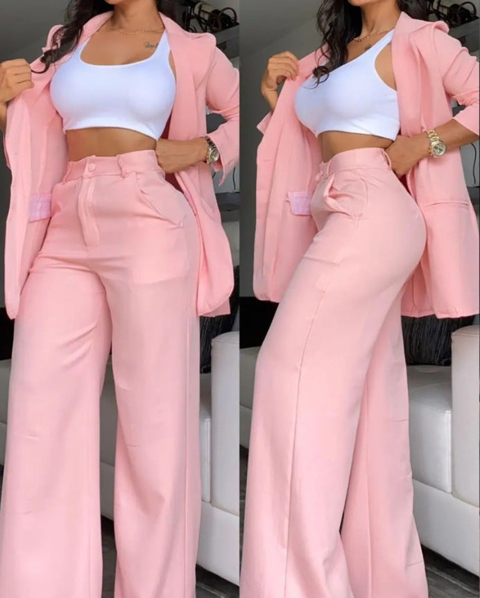 Damen Oversize-Blazer-Set mit Bundhose