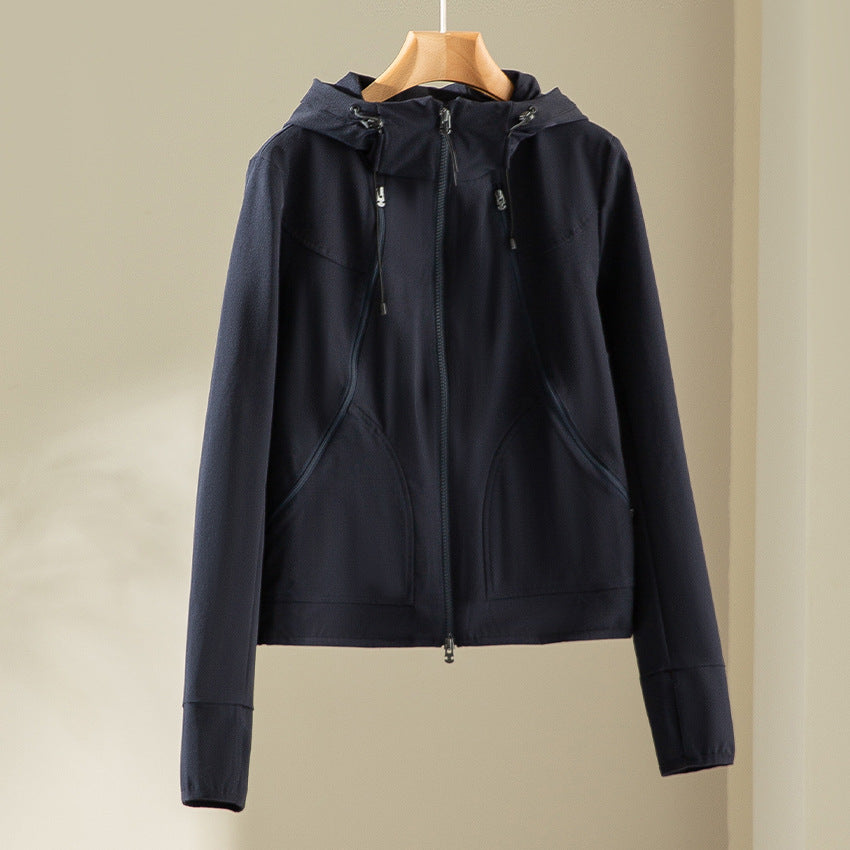 Damen Leichte Kapuzenjacke aus Funktionsfleece mit Zwei‑Wege‑Reißverschluss und ergonomischen Nähten Shop Nory