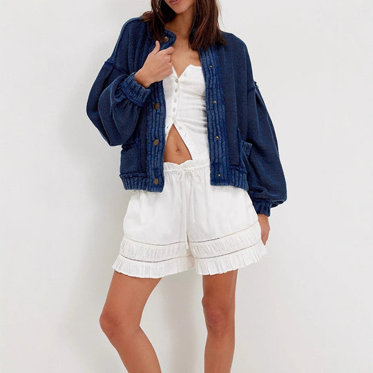 Damen Modische Strickjacke mit Knopfdetails