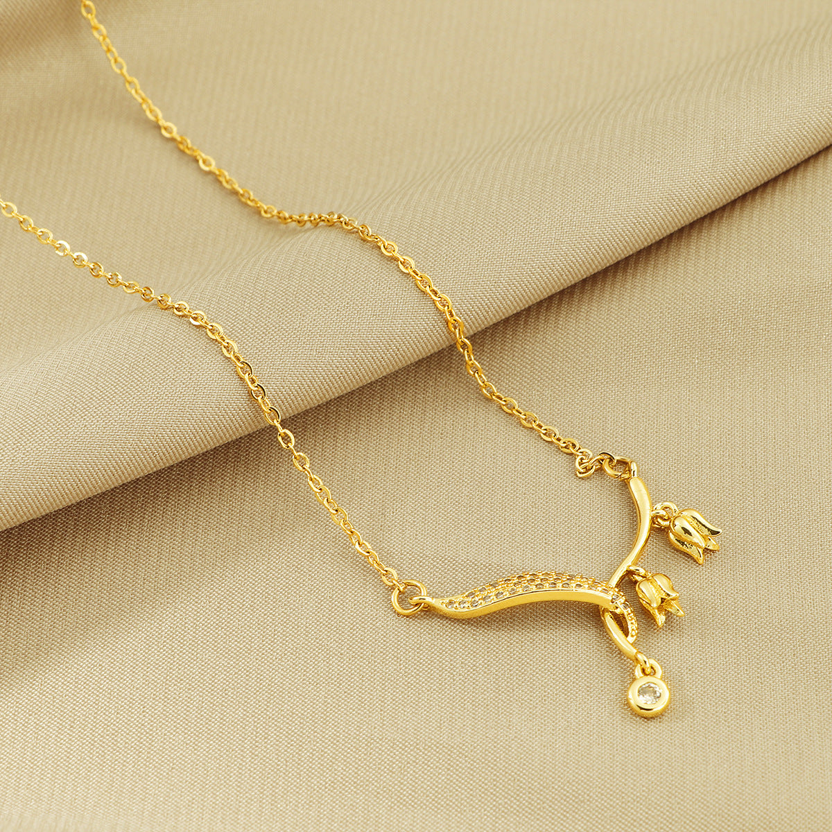 Damen Elegante vergoldete Charm-Halskette Shop Nory