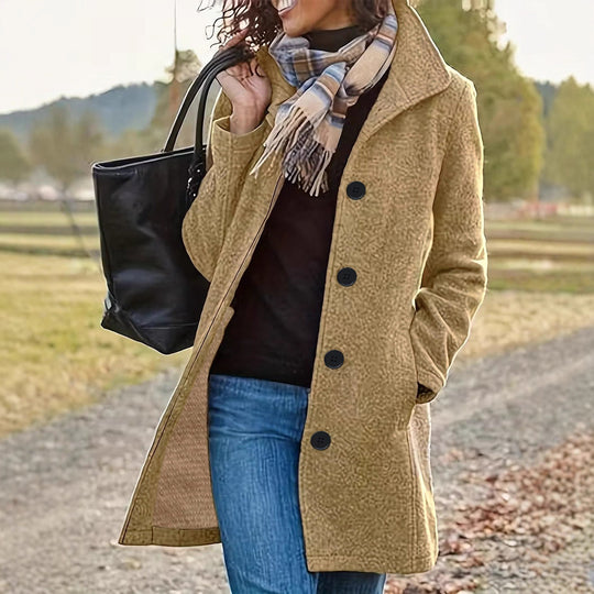 Damen nan taillierter Wollmix-Mantel mit großer Knopfleiste und Eingrifftaschen Shop Nory