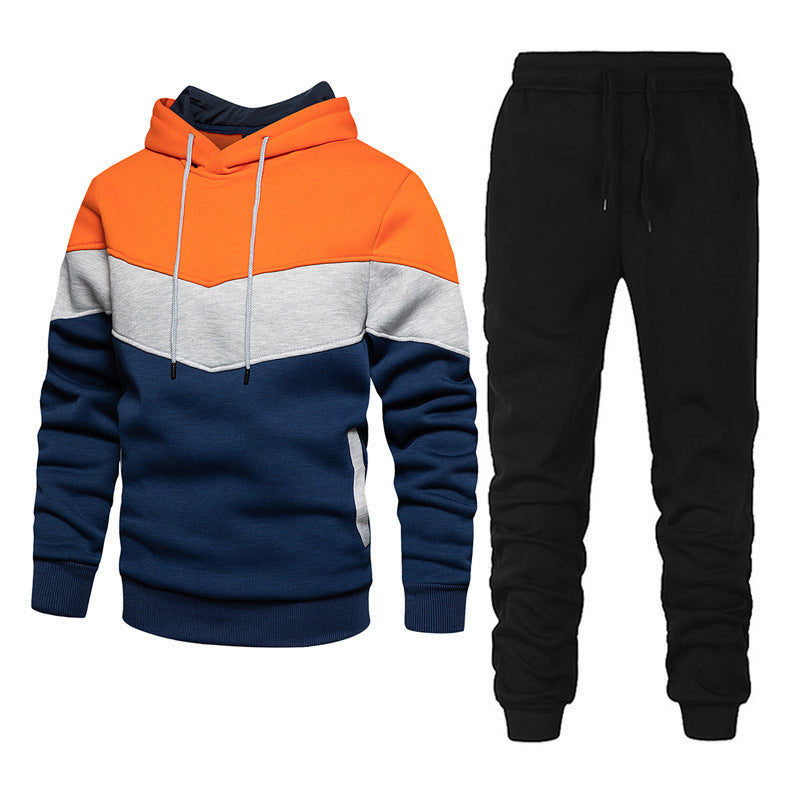 Herren nan athleisure-Set mit Chevron-Kapuze, fleecegefüttertem Pullover und schmal zulaufender Jogginghose Shop Nory