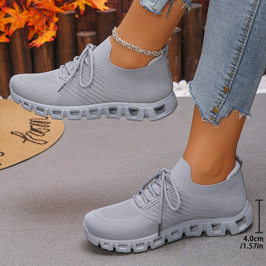 Damen Ultraleichte Sport-Sneaker mit atmungsaktiver Strickoberfläche