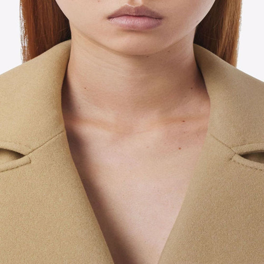 Damen Midilanger Wollmix-Longcoat mit doppelter Schulterpasse, Pattentaschen und dezenter Taillierung Shop Nory