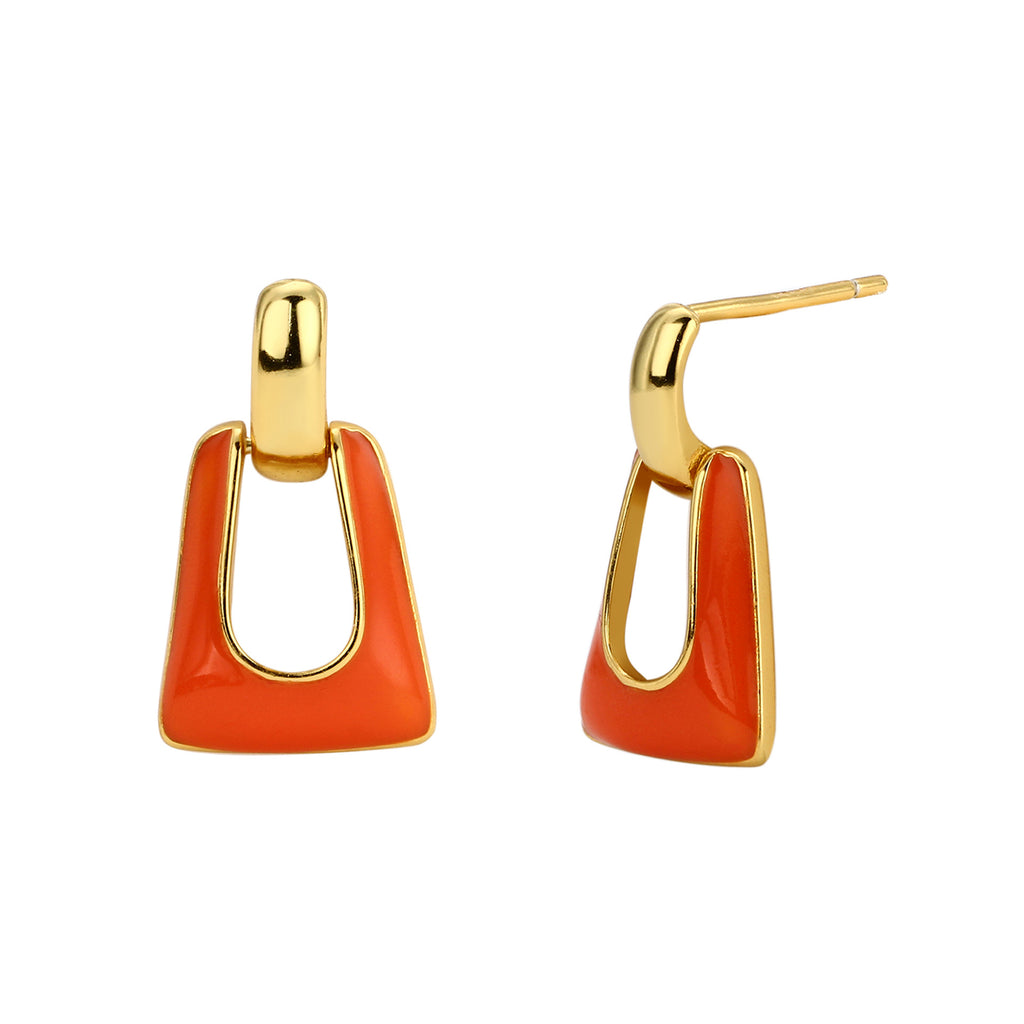 Damen Ohrhänger im modernen geometrischen Design mit goldfarbener Oberfläche Shop Nory