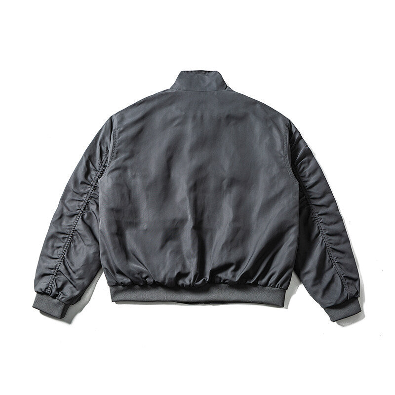 Herren Leichte Bomberjacke im minimalistischen Satin-Look mit Stehkragen und elastischem Saum Shop Nory