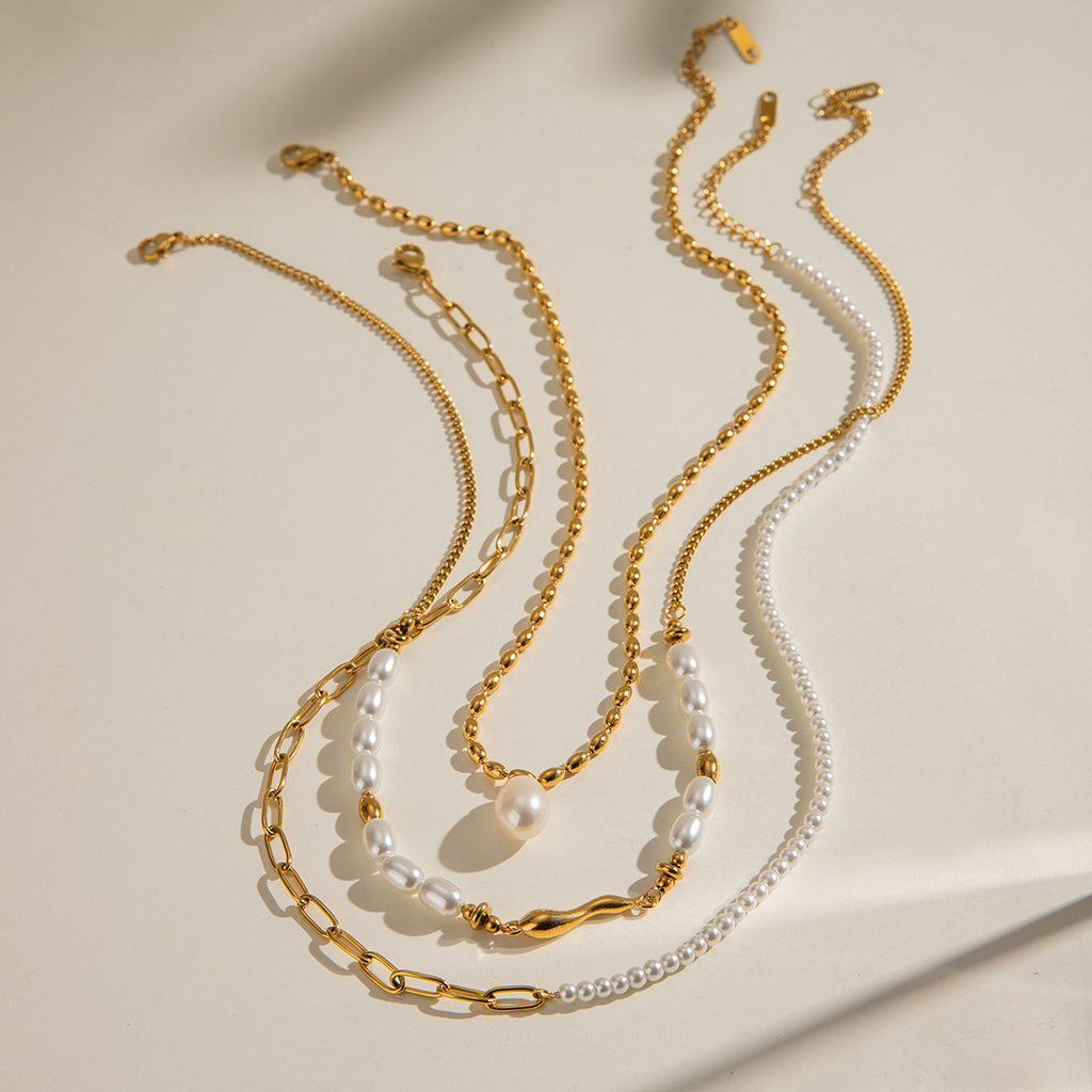 Damen Halskette mit feinem Perlenanhänger und hypoallergener Edelstahlverarbeitung Shop Nory