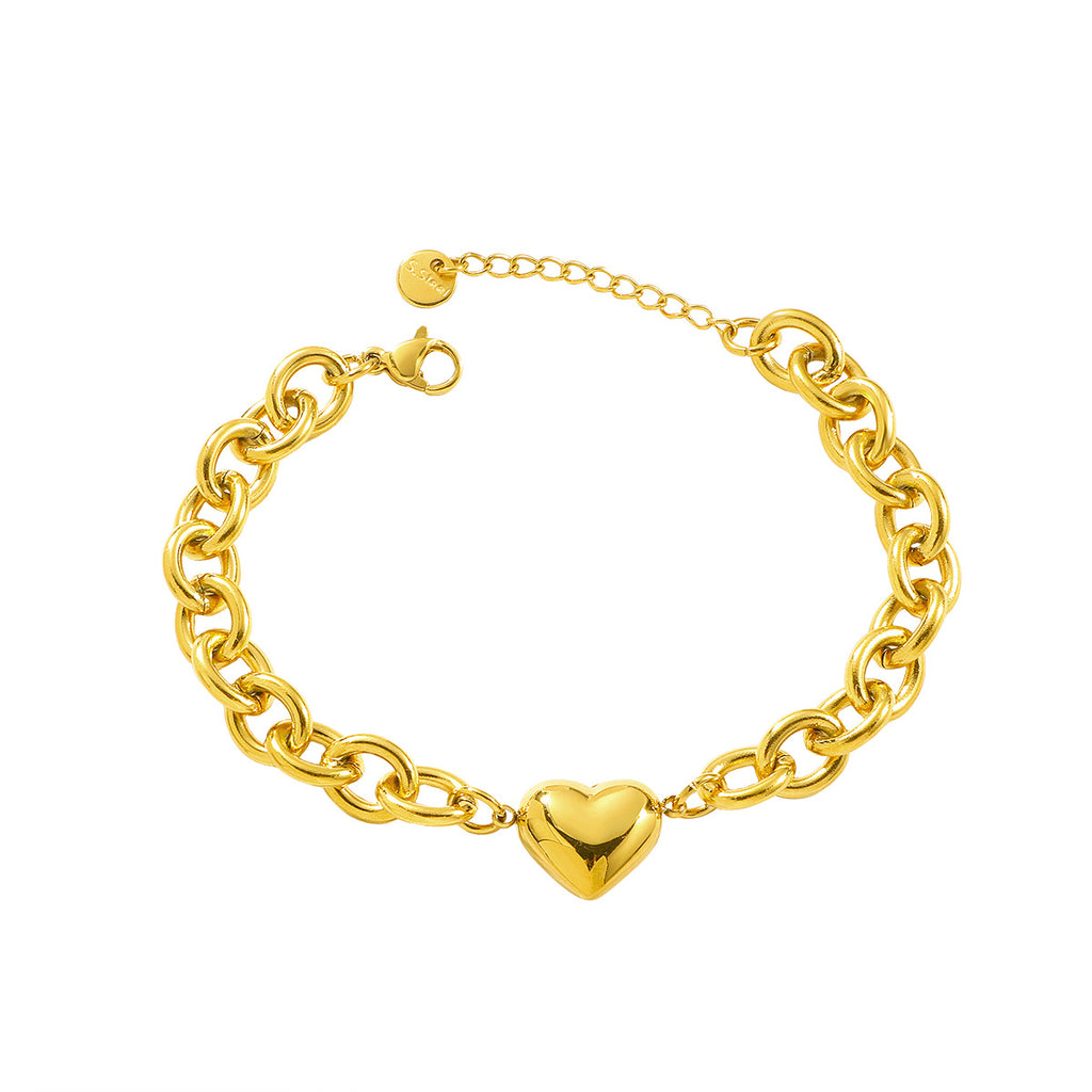 Damen Herzcharme-Kettenarmband Shop Nory
