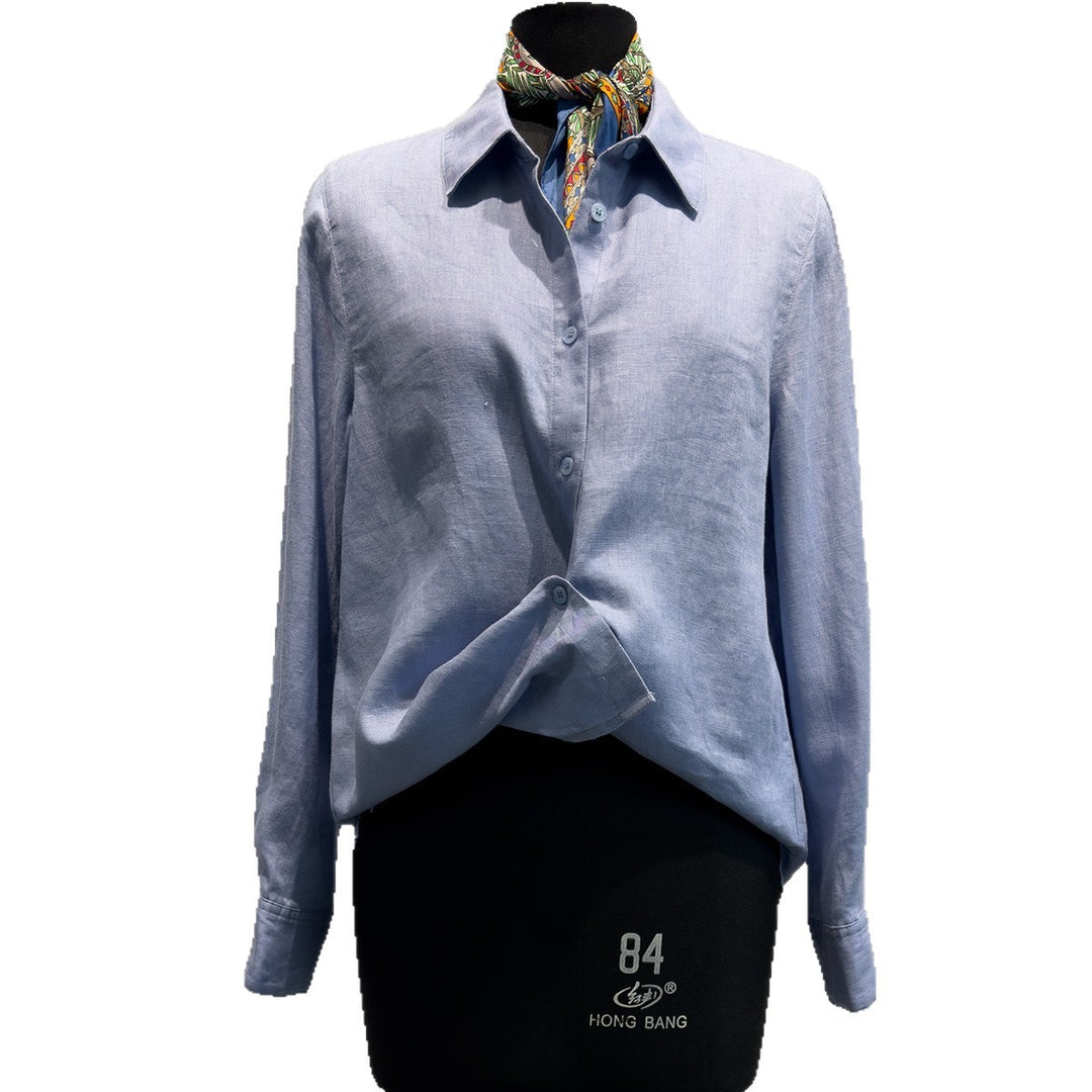 Damen Stylische Knopf-Down Leinenhemd Shop Nory