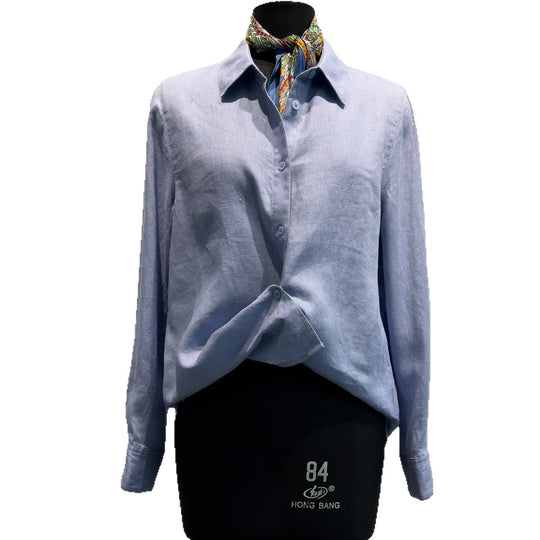 Damen Stylische Knopf-Down Leinenhemd Shop Nory