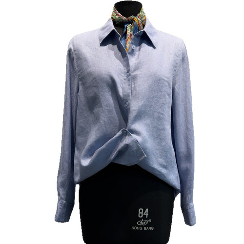Damen Stylische Knopf-Down Leinenhemd Shop Nory