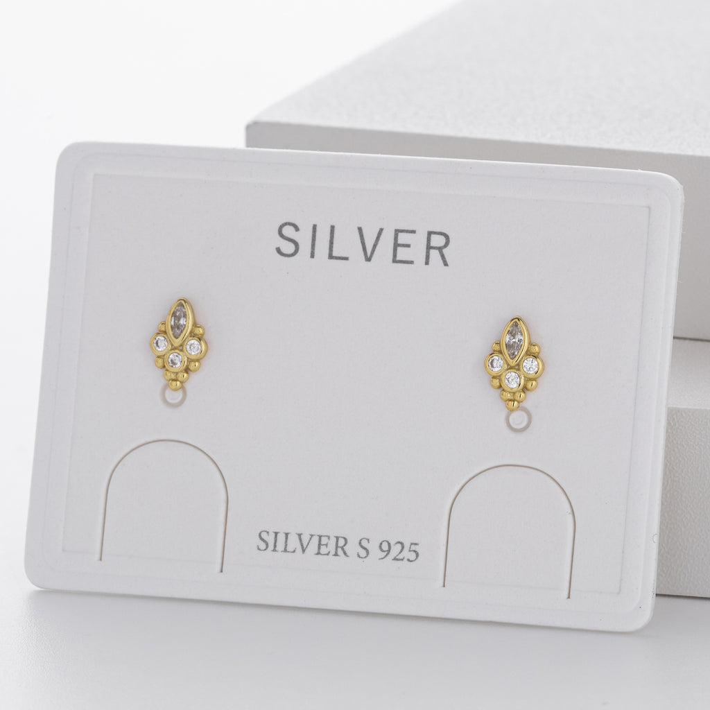 Damen Ohrstecker mit elegantem marquiseförmigem Design aus 925 Sterling Silber Shop Nory