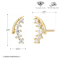 Damen Ohrstecker mit modernem geschwungenem Design und funkelnden Zirkonsteinen Shop Nory