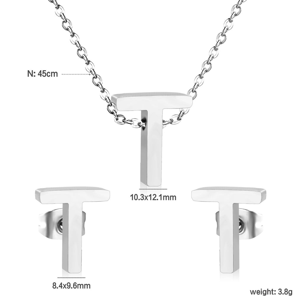 Damen Schmuckset mit K-Anhänger und passenden Ohrsteckern Shop Nory