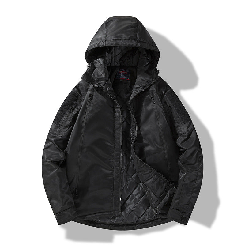 Herren gesteppte taktische Winterjacke mit Kapuze und wasserabweisendem Außenmaterial Shop Nory