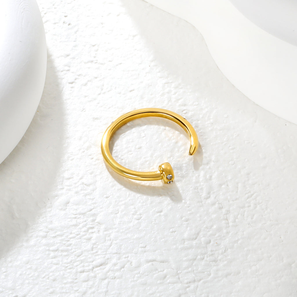 Damen verstellbarer Ring mit funkelndem Kristallakzent Shop Nory