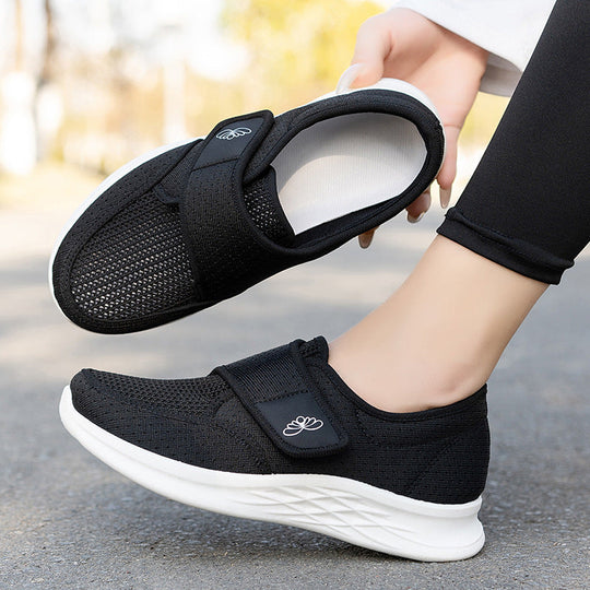 Damen sportliche und atmungsaktive Slipper mit Klettverschluss Shopnory