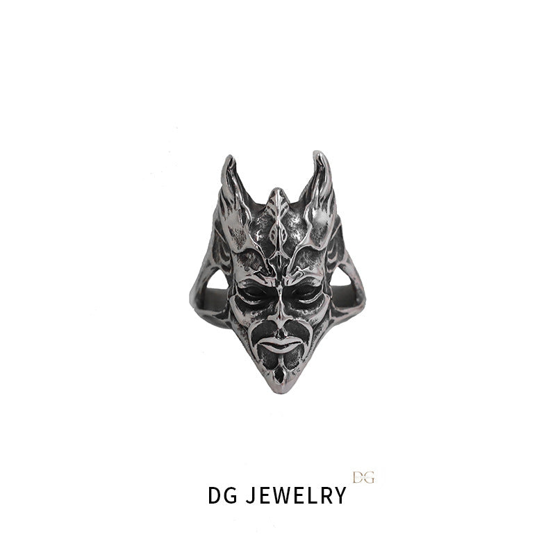 Herren Detaillierter Totenkopf-Ring aus Edelstahl Shop Nory