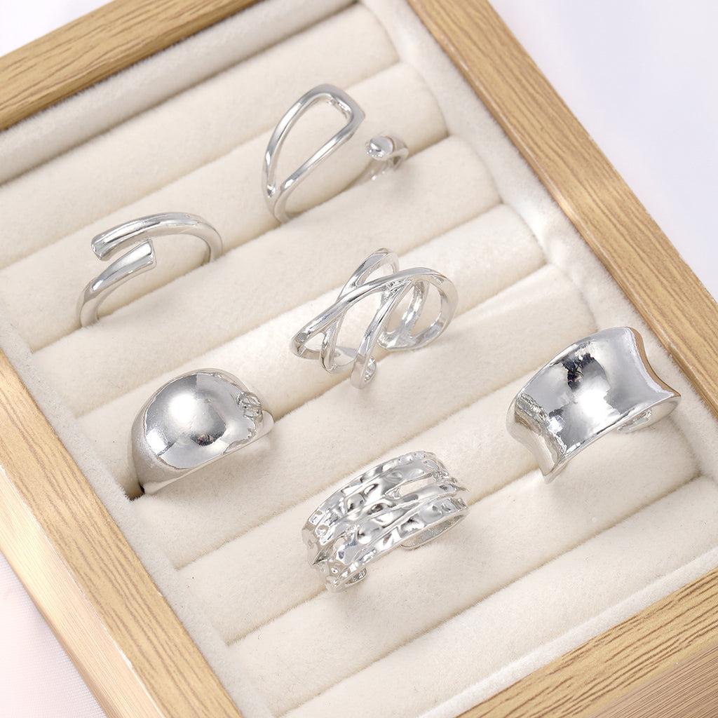 Damen Ring-Set mit modernem Design und einzigartigen Strukturen Shop Nory