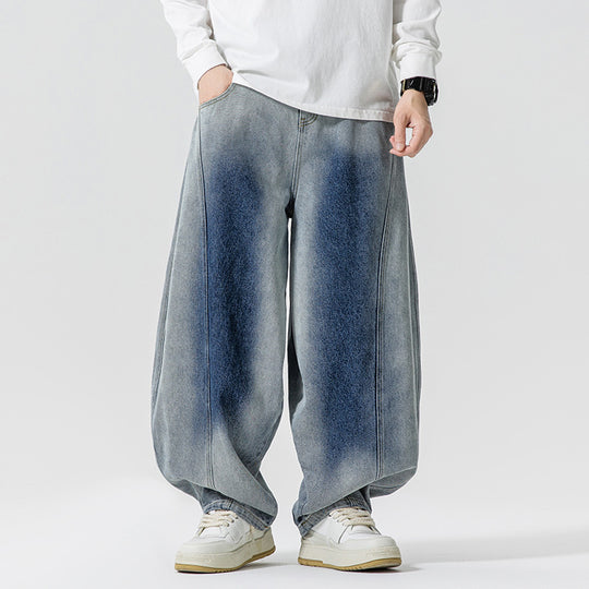 Herren Weite Paneel‑Denimhose mit Ballonbeinen und tiefem Schritt Shop Nory