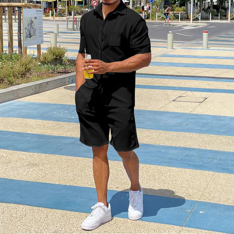 Herren lässiger Kurzoverall mit praktischen Taschen